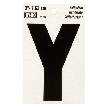 HY-KO 3In Reflective Letter Y, 10PK B00475